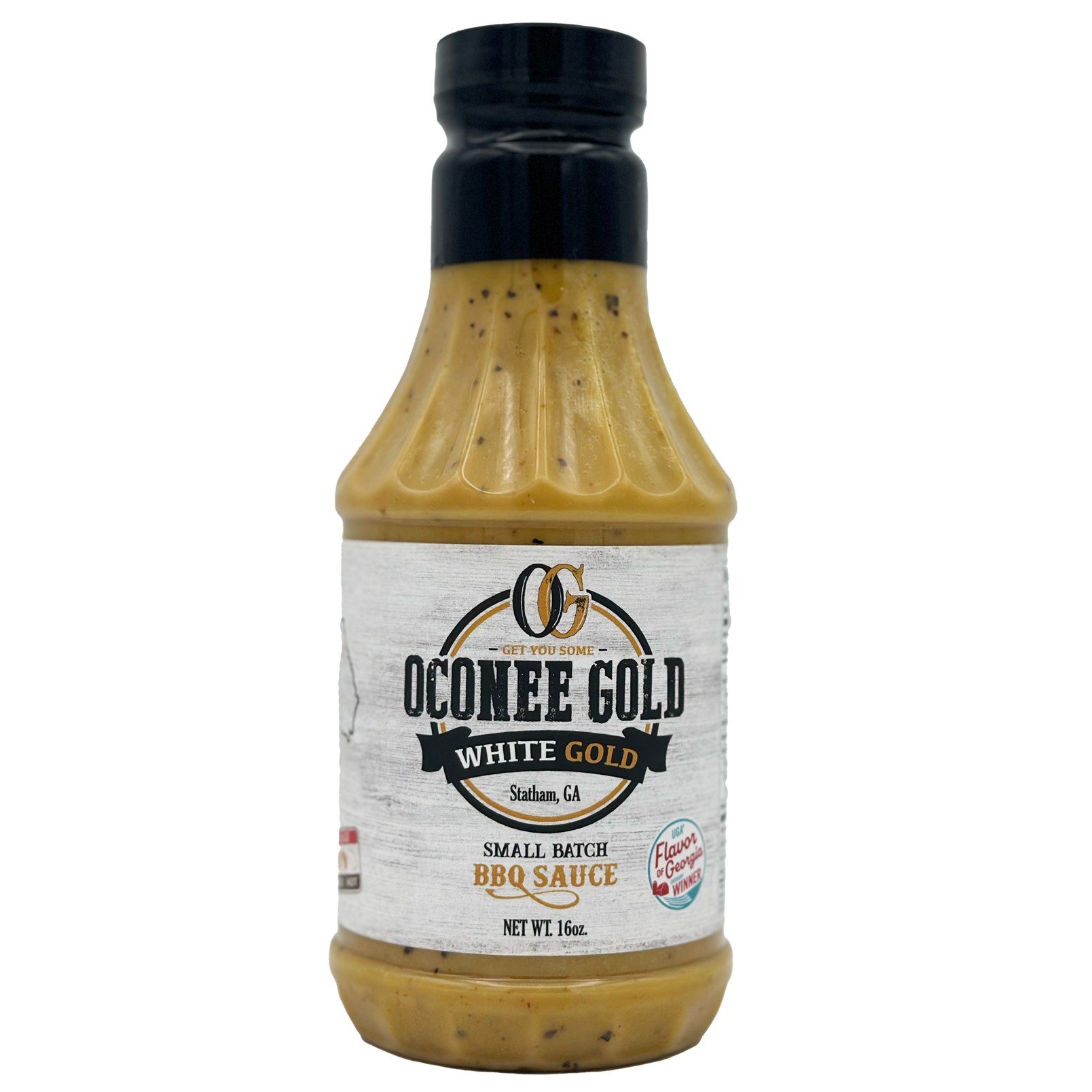 Oconee Gold White Gold BBQ Sauce in a 16oz bottle