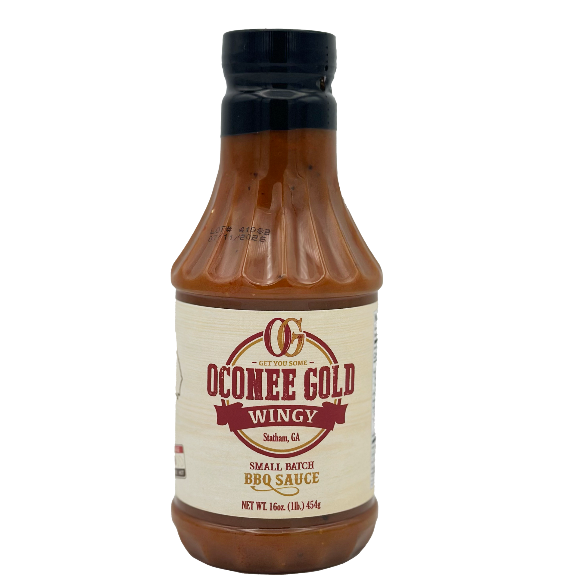 Oconee Gold Wingy Sauce in a 16oz bottle