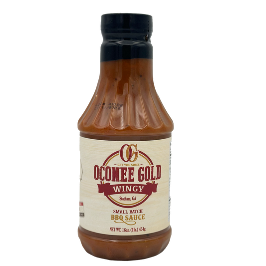 Oconee Gold Wingy Sauce in a 16oz bottle